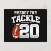 20 Jaar Oude Tackle Voetbalfeestje 20e Verjaardag Briefkaart (Voorkant)