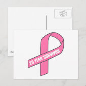20 jaar overleving (borstkankerroze lint) briefkaart (Voorkant / Achterkant)