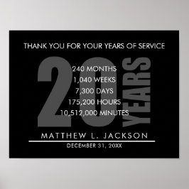 20 jaar pensioen of waardering van de werknemer ca poster