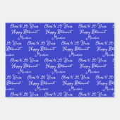 20 jaar Royal Blue Happy Retirement Inpakpapier Vel (Voorkant)