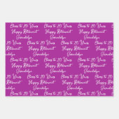 20 jaar roze magenta gelukkige pensionering inpakpapier vel (Voorkant)