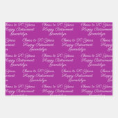 20 jaar roze magenta gelukkige pensionering inpakpapier vel (Voorkant 3)