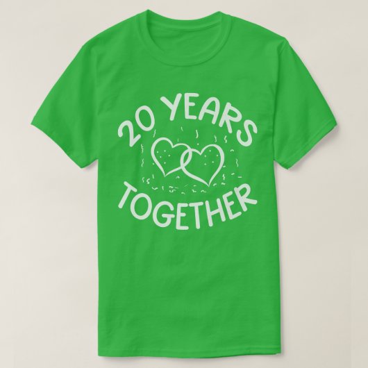 20 jaar samen 20th Love Jubileum Happy Husb T-shirt (Design voorkant)