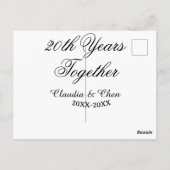 20 jaar samen jubileum naam datum jaar sim briefkaart (Achterkant)