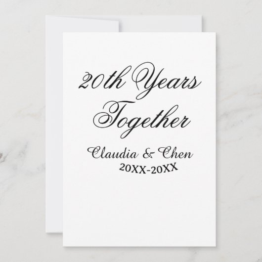 20 jaar samen jubileum naam datum jaar sim kaart (Voorkant)