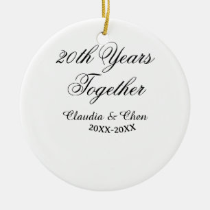 20 jaar samen jubileum naam datum jaar sim keramisch ornament