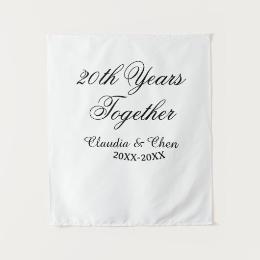 20 jaar samen jubileum naam datum jaar sim wandkleed (Voorkant)