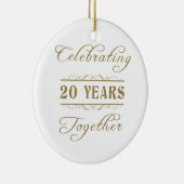 20 jaar samen vieren keramisch ornament (Rechts)