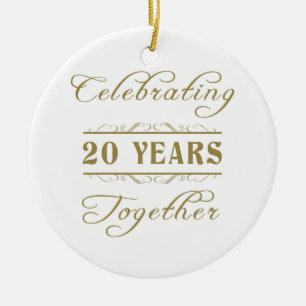 20 jaar samen vieren keramisch ornament