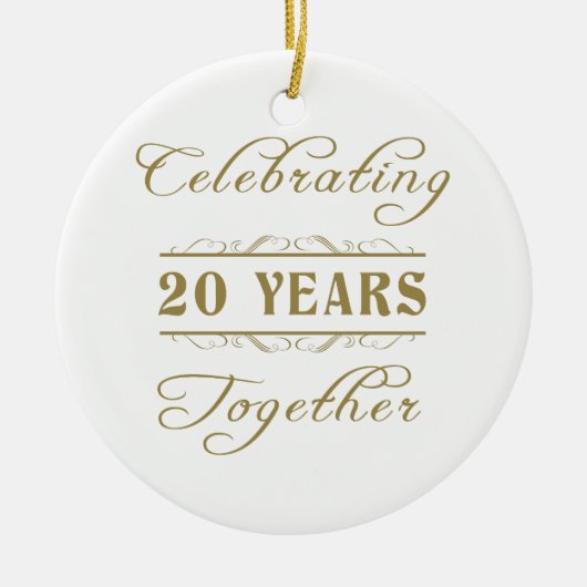 20 jaar samen vieren keramisch ornament (Voorkant)
