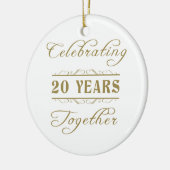 20 jaar samen vieren keramisch ornament (Links)