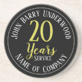 20 jaar Service Staff Award Zandsteen Onderzetter (Voorkant)