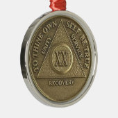 20 jaar Sober Jubileum Medallion Metalen Ornament (Rechts)