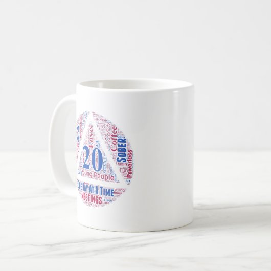 20 jaar Sober Koffiemok (Voorkant links)