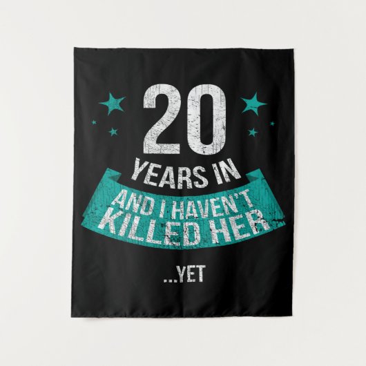20 jaar trouwdag | familie geschenk wandtapijt wandkleed (Voorkant)