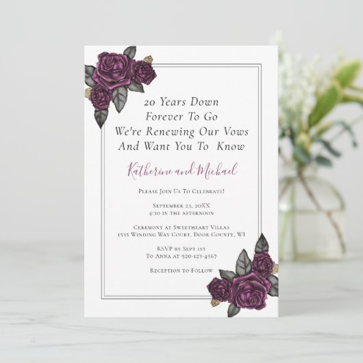 20 jaar uitnodiging tot hernieuwing van de huwelij (Staand voorkant)