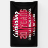 20 jaar vieren! Rode klasse reünie spandoek (Verticaal)