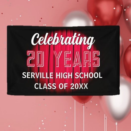 20 jaar vieren! Rode klasse reünie spandoek