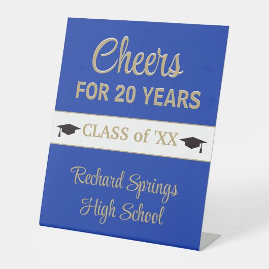 20 JAAR!! Viering Klasse reünie Reclamebord Met Voetstuk (Voorkant)