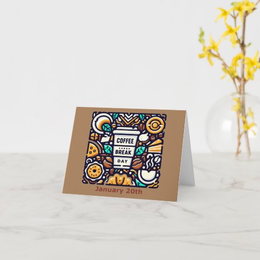 20 jan. - Koffiepauze Dag Kaart (Gele Bloem)