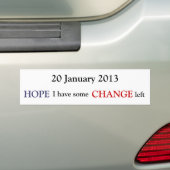 20 januari 2013 bumpersticker (Op auto)