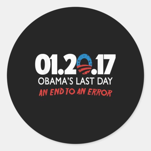 20 januari 2017 Obama's laatste dag Ronde Sticker (Voorkant)
