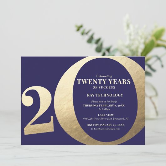 20-jarig bedrijfsjubileum kaart (Staand voorkant)