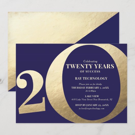 20-jarig bedrijfsjubileum kaart (Voorkant / Achterkant)