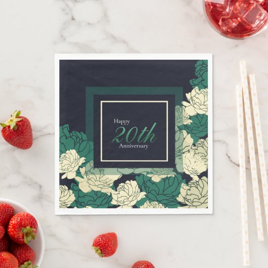 20-jarig jubileum Emerald Green roos Print Servet (Insitu)