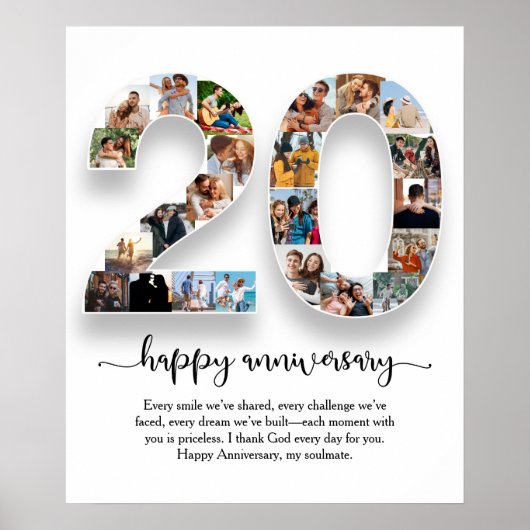 20-jarig jubileum Foto Collage Poster (Voorkant)