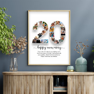 20-jarig jubileum Foto Collage Poster