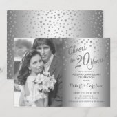 20-jarig jubileum met foto - diamant zilver kaart (Voorkant / Achterkant)