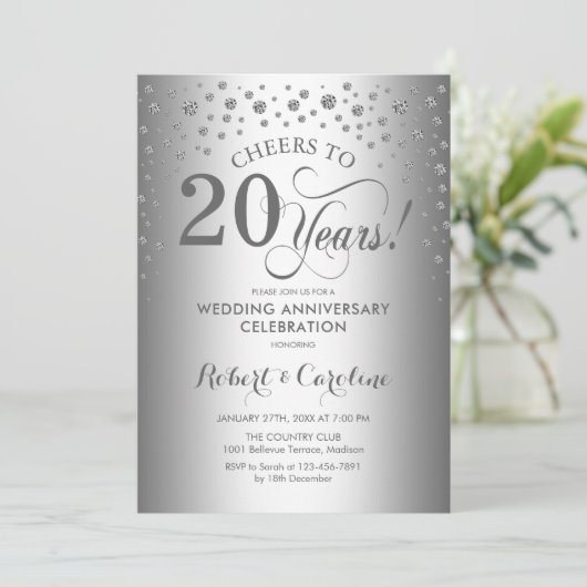 20-jarig jubileum - Zilver Kaart (Staand voorkant)