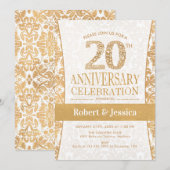 20-jarig jubileumfeest - Goud Wit Kaart (Voorkant / Achterkant)