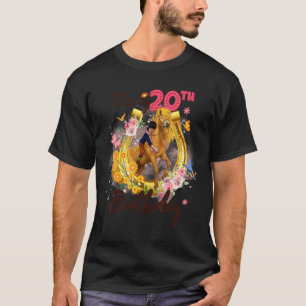 20-jarig meisje van de twintigste verjaardag dat v t-shirt