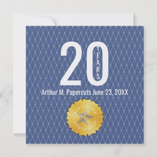 20-jarige cadeaukaart voor werknemers kaart (Voorkant)