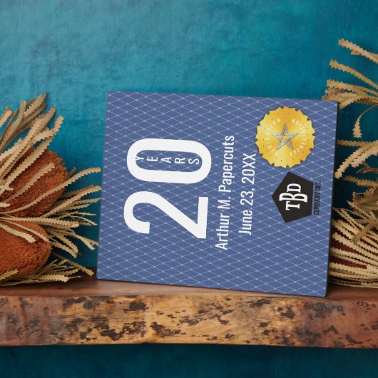 20-jarige gedenkdag werknemers fotoplaat (Zijkant)