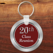 20-jarige reünie Gift Favors Burgundy, Silver Sleutelhanger (Achterkant)