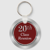 20-jarige reünie Gift Favors Burgundy, Silver Sleutelhanger (Achterkant)