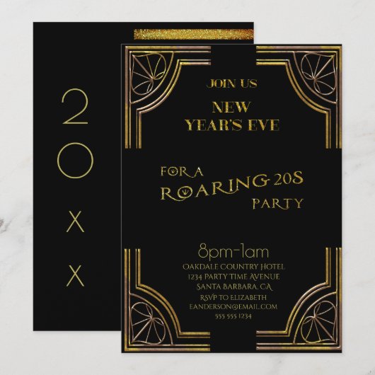 20-jarige zwarte goudglitter in het Eve Roaring Kaart (Voorkant / Achterkant)