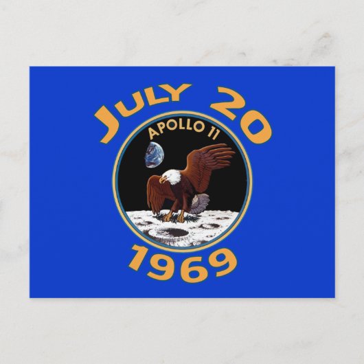 20 juli 1969 Apollo 11 Missie bij de maan Briefkaart (Voorkant)