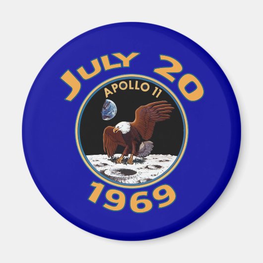 20 juli 1969 Apollo 11 Missie bij de maan Magneet (Voorkant)