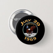 20 juli 1969 Apollo 11 Missie bij de maan Ronde Button 5,7 Cm (Voorkant /achterkant)