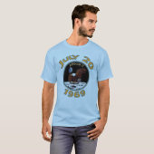 20 juli 1969 Apollo 11 Missie bij de maan T-shirt (Voorkant volledig)