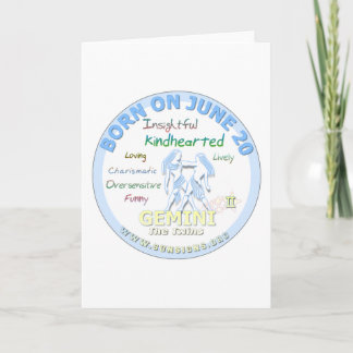 20 juni - Verjaardag Gemini Kaart
