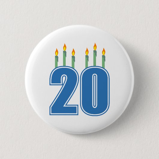 20 kaarsen (blauw / groen) ronde button 5,7 cm (Voorkant)