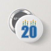 20 kaarsen (blauw / groen) ronde button 5,7 cm (Voorkant /achterkant)