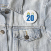 20 kaarsen (blauw / groen) ronde button 5,7 cm (In situ)