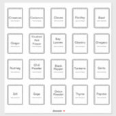 20 keukenkruiden en specerijen, minimaal modern sticker (Vel)