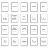 20 keukenkruiden en specerijen, minimaal modern sticker (Voorkant)